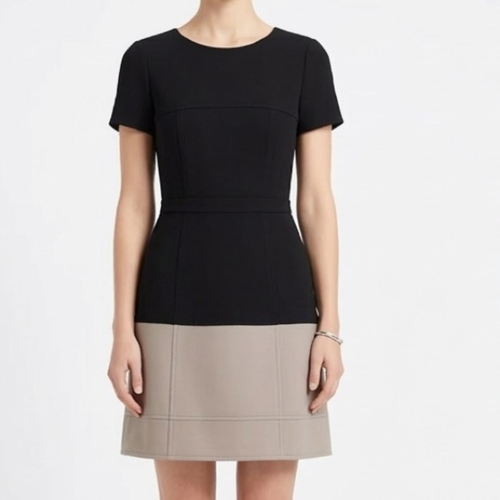 BCBGMAXAZRIA Hannah Block Short Sleeve Dress 6
